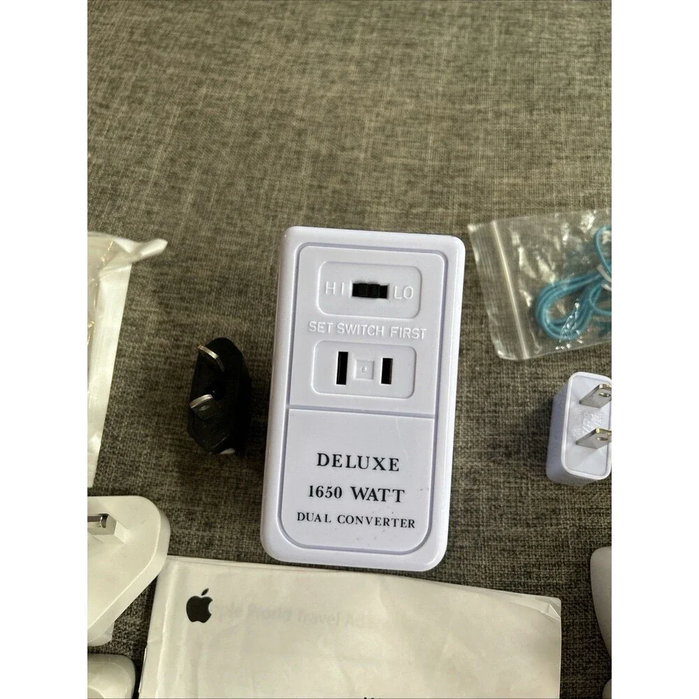 World Travel Adapter Kits- One Apple, One Duel Converter With Parts